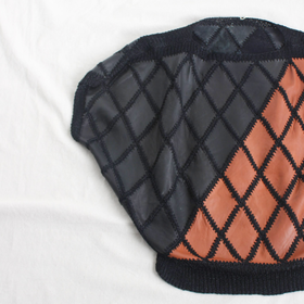 群馬県 高崎市 古着屋en patchwork design leather knit